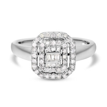 Diamant Ring 925 Silber platiniert  ca. 0,25 ct