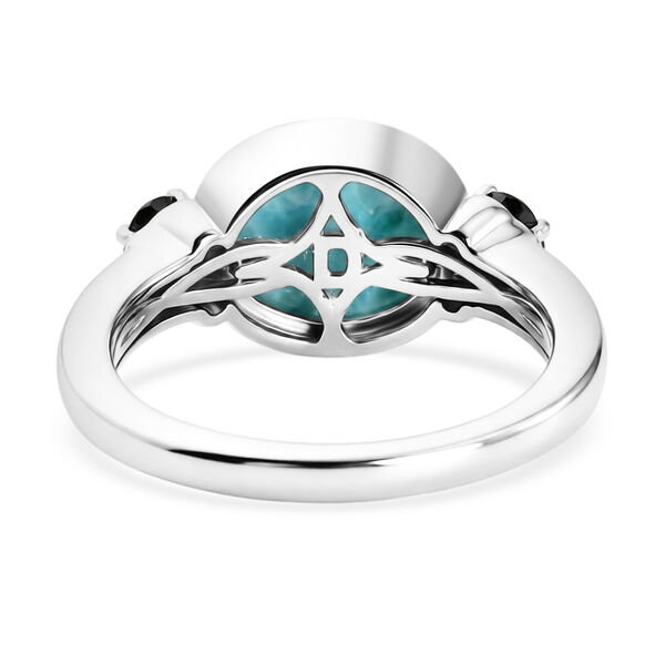 D'Joy Larimar, Blauer Saphir Ring 925 Silber Platiniert (Gr&ouml;&szlig;e 19.00) ca. 3,31 ct image number 5