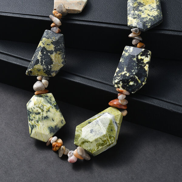 EverTrue gelbe T&uuml;rkis und verr&uuml;ckte Spitzen-Achat 45cm Halskette - 440 ct. image number 1