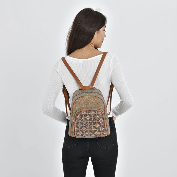 Praktischer Rucksack mit Kunstleder-Griffen, Braun image number 3