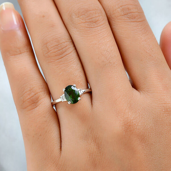 Nat&uuml;rlicher Chromdiopsid und Zirkon-Ring- 1,40 ct. image number 3