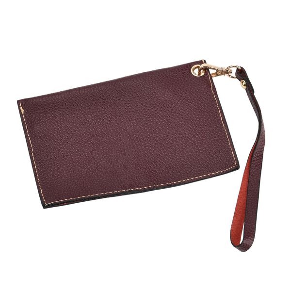 2er-Set Echtleder-Shopper, stilvolle Handtaschen mit passendem Rei&szlig;verschluss-Etui, Bordeaux image number 8