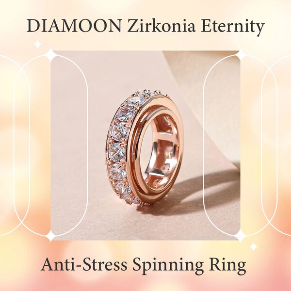 Wei&szlig;er Zirkonia Spinning-Ring in Ros&eacute;goldton image number 4