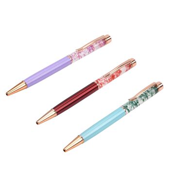 LIVMORE 3er-Set Kugelschreiber mit 3 blauen Tinten und Geschenkbox, Lila, blau und rot, 14x1cm