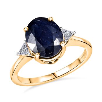 D'Joy Masoala Saphir und Moissanit Ring - 4,15 ct.