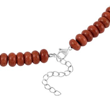 Gold Sandstein Halskette, 45+5cm - 200 ct.