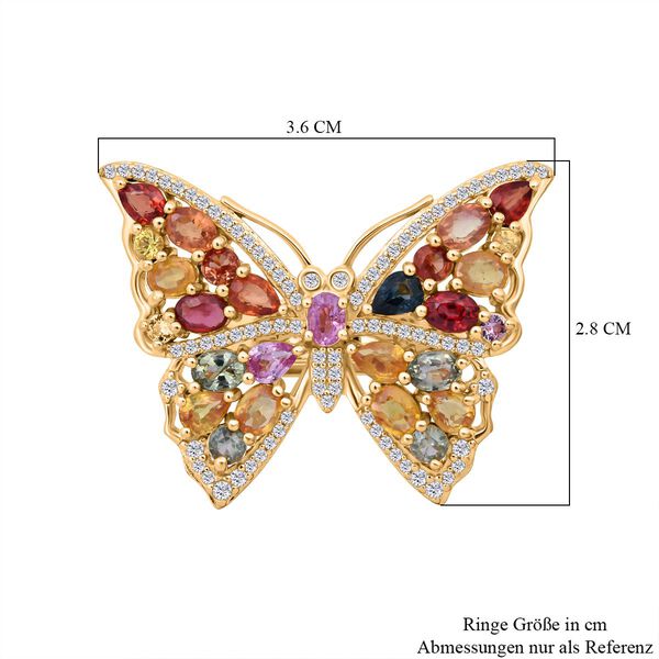Mehrfarbiger Saphir und Zirkon Ring - 5,27 ct. image number 4