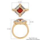 Mexikanischer Kirschfeuer-Opal und Zirkon Ring 925 Silber Gelbgold Vermeil  ca. 1,07 ct image number 6
