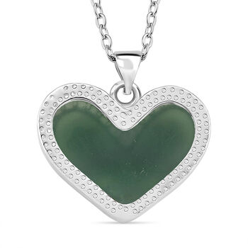 Gr&uuml;ner Fluorit Schmuckset ca. 50 cm 316L Edelstahl ca. 20.00 ct