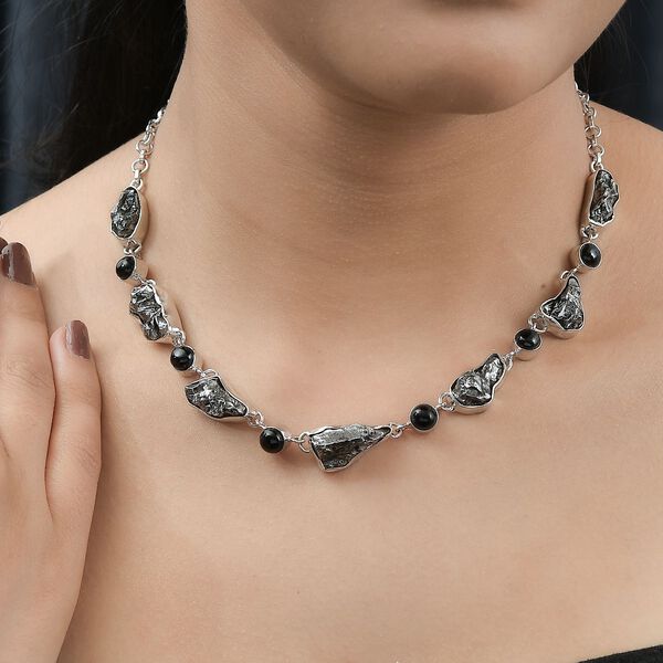 Meteorit und schwarze Turmalin 50cm Halskette - 109,21 ct. image number 3