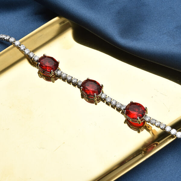 Glas und Zirkonia Armband ca. 15 cm Messing image number 1