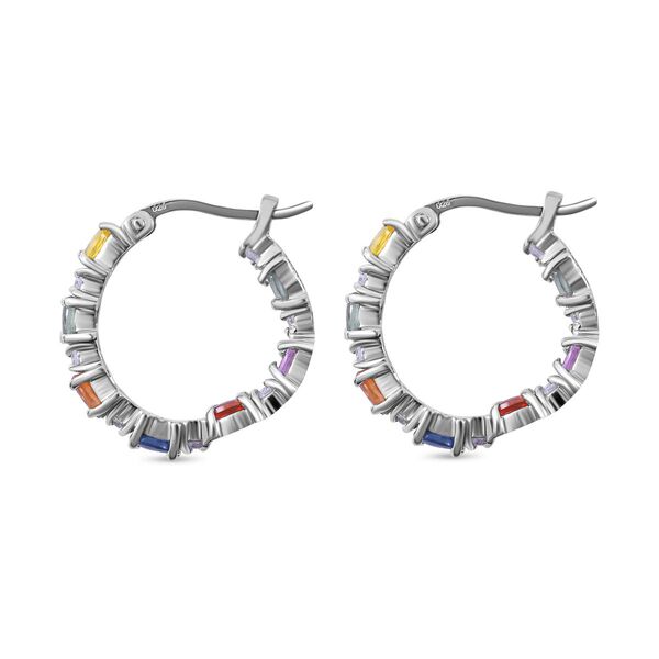 Mehrfarbige Saphir-Creolen, 925 Silber platiniert ca. 4.51 ct image number 3