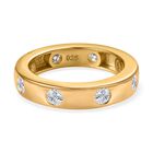 Moissanit Ring, 925 Silber vergoldet, (Größe 17.00) ca. 0.85 ct