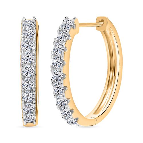 LUXURIANT DIAMOND- SI GH Labor Diamant Ohrringe, 925 Silber Gelbgold Vermeil - 1 ct. image number 0