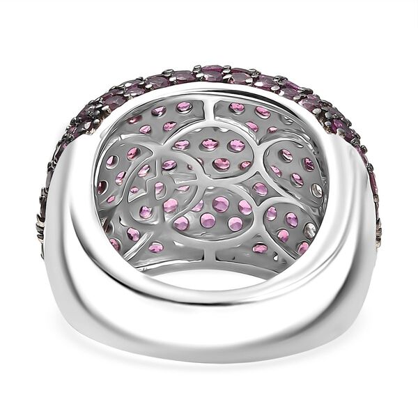 D'Joy Weißer Zirkon, Natürlicher Rhodolith Granat Ring 925 Silber rhodiniert (Größe 18.00) ca. 8.33 ct image number 5