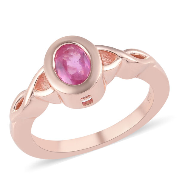 Premium Ilakaka Rosa Saphir Solitär-Ring, 925 Silber rosévergoldet, 1,09 ct. image number 4