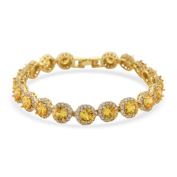 Goldgelbes und wei&szlig;es Zirkonia 19cm Armband