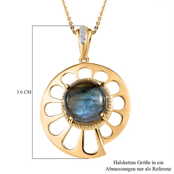 GP Bella Italia Kollektion - Labradorit, Kanchanaburi blauer Saphir und Zirkon-Kette mit Anh&auml;nger - 5,59 ct. image number 5