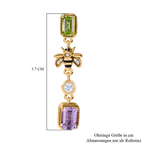GP Trionfo Kollektion - Rose De France Amethyst, Peridot, Zirkon und blaue Saphir Ohrringe - 3,52 ct. image number 8