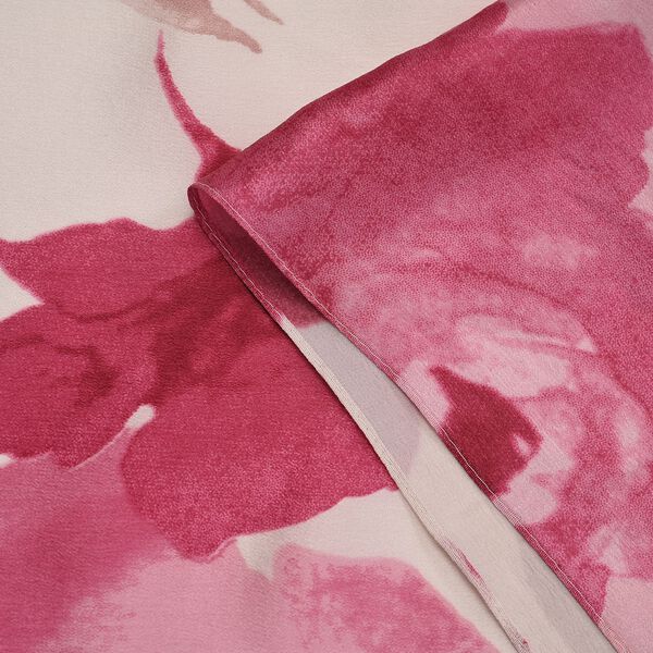 LA MAREY 100% Maulbeerseiden Schal, rosa Bl&uuml;ten image number 3