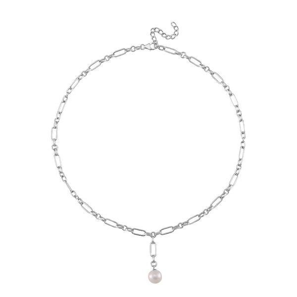 Wei&szlig;e Edison Perle Halskette, 45+5 cm image number 3