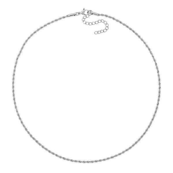 3er Set - Kugelkette 40 cm,  Gliederkette 45 cm, Ankerkette 55 cm, Edelstahl, Silberfarben image number 4