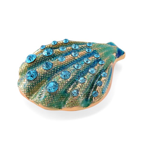 Blauer Kristall Brosche emailliert image number 3