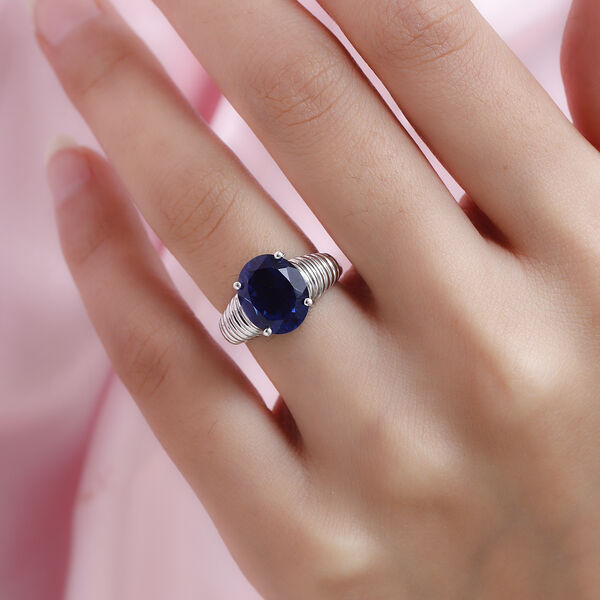 Ceylonfarbener Quarz-Ring, 925 Silber platiniert - 5,01 ct.&nbsp; image number 3