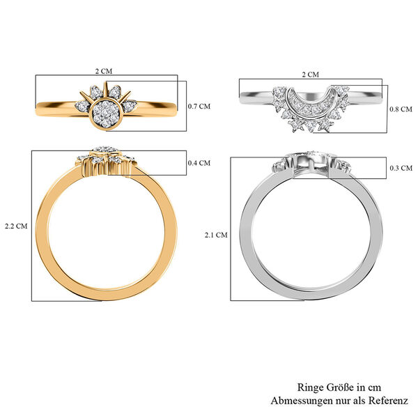 Funkelndes Sonnen- und Mond-Ring-Set image number 5