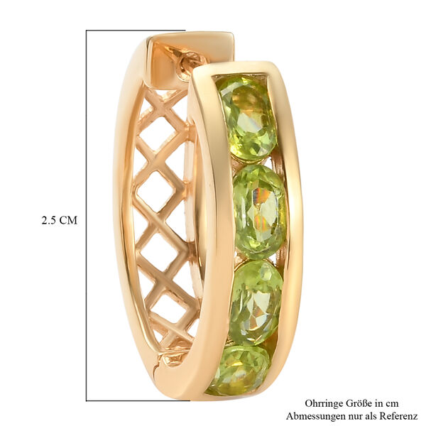 Nat&uuml;rliche Peridot-Creolen, 925 Silber vergoldet ca. 4,20 ct image number 5