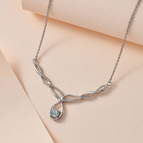 Moissanit Halskette, 45 cm  - 0,42 ct. image number 1