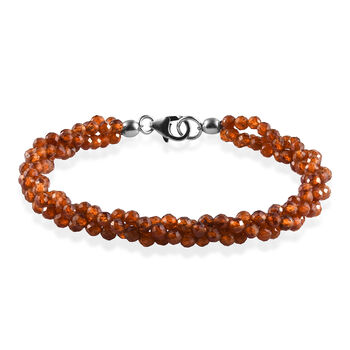 Hessonit Granat-Armband, 19 cm, 925 Silber ca. 41,70 ct