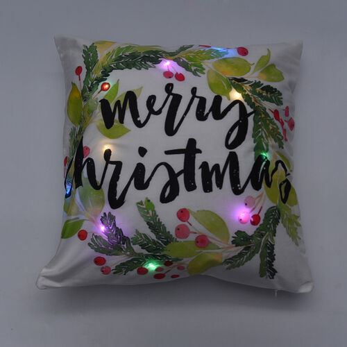 WeihnachtsKissen mit Füllung und LED licht, Größe 45x45 cm, Merry Christmas image number 0