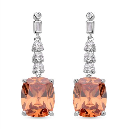 Champagner Zirkonia Ohrringe, Edelstahl, ca. 18.47 ct image number 0