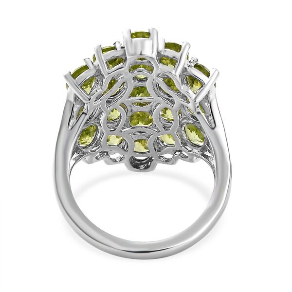 Nat&uuml;rlicher Peridot Ring, 925 Silber platiniert (Gr&ouml;&szlig;e 17.00), ca. 7,40 ct image number 6