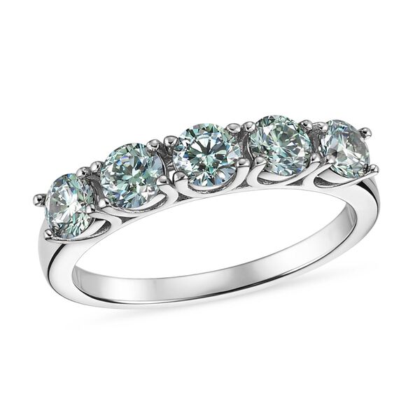 D'Joy blauer Moissanit Ring, 925 Silber rhodiniert - 1,50 ct. image number 4