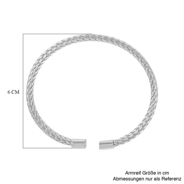 Gewebtes flexibles Armreif, ca. 15,00g, silberfarben image number 6