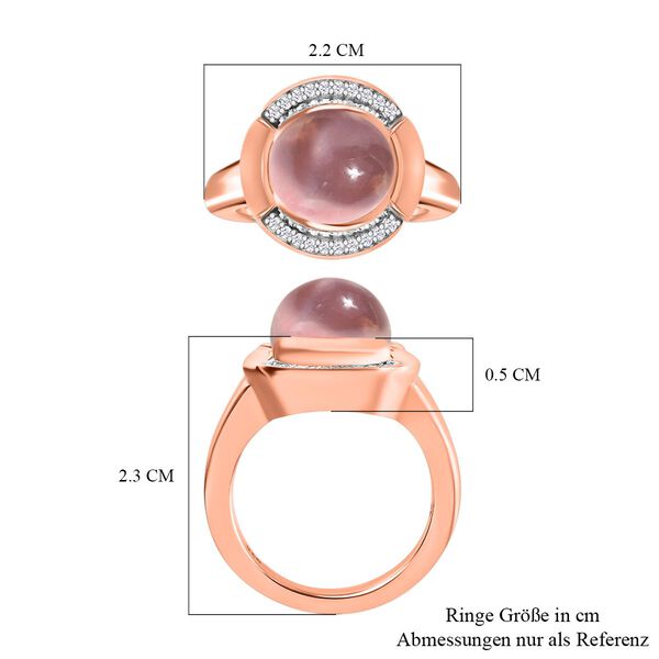 Rosenquarz und Zirkon-Ring, 925 Silber ros&eacute;vergoldet  ca. 5,89 ct image number 7