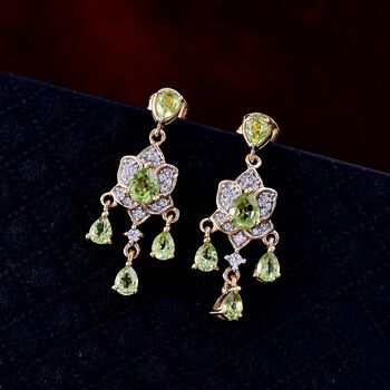 D&rsquo;Joy Peridot und Zirkon Ohrringe - 2,49 ct.