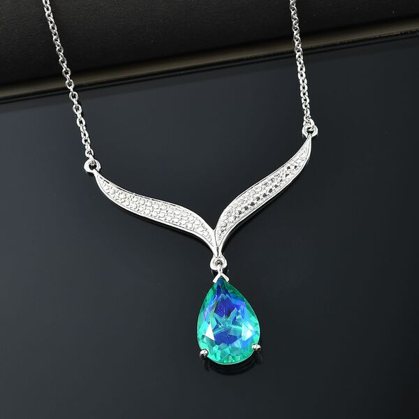 Pfau Triplett Quarz Halskette, 45 cm - 5,84 ct. image number 2