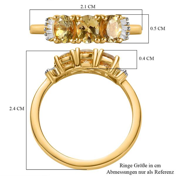 AA Natürlicher goldener Tansanit und Diamant-Ring - 1,03 ct. image number 7