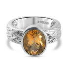 Citrin-Ring, reiner Edelstahl (Größe 16.00) ca. 2,43 ct