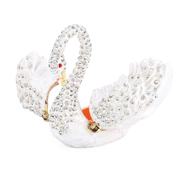 LIVMORE Schwan-Design Schmuckdose, 7x4,5x6cm, Wei&szlig; image number 5
