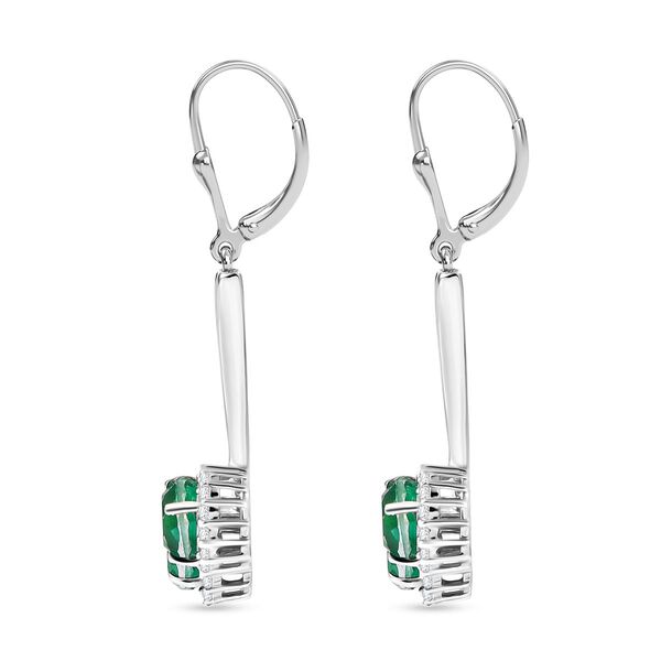 D'Joy Smaragd Triplett Quarz und Zirkon Ohrringe - 3,90 ct. image number 4