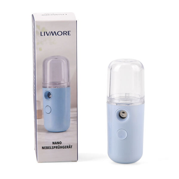 LIVMORE Mini-Nano-Feuchtigkeitsspray, wiederaufladbar, 20ml, Blau