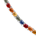 Mehrfarbige Saphir-Halskette, 45 cm, 925 Silber platiniert, 24,15 ct. image number 2