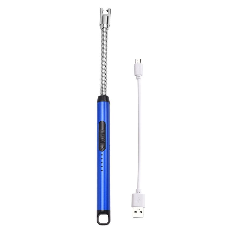 Elektrisches, wiederaufladbares Stabfeuerzeug mit flexiblem Hals, Blau image number 0