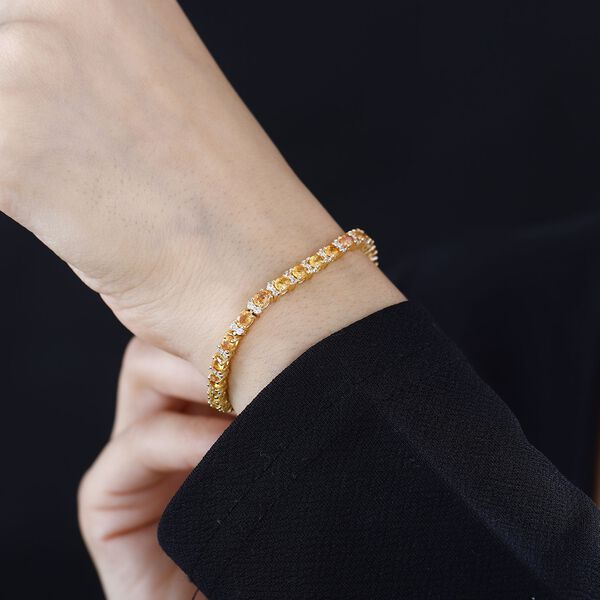 Orange Saphir und Zirkon Armband, 19 cm - 8,98 ct. image number 3