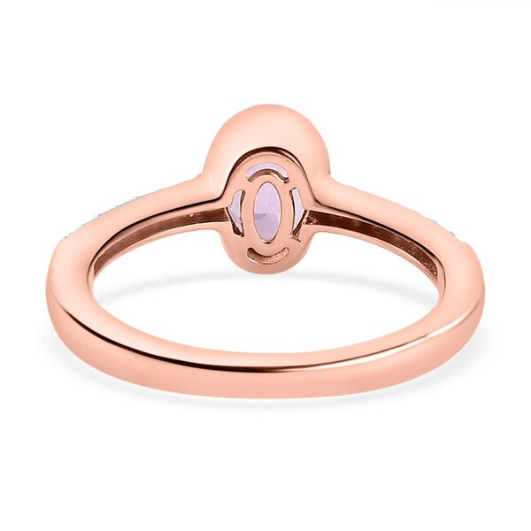 AAA Kunzit und Zirkon-Ring, 925 Silber ros&eacute;vergoldet, 1,39 ct. image number 6