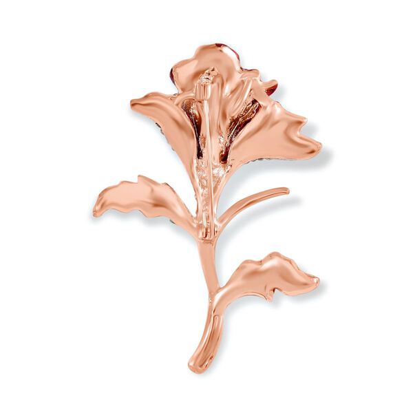Mehrfarbiger Kristall Brosche Std Rose image number 3